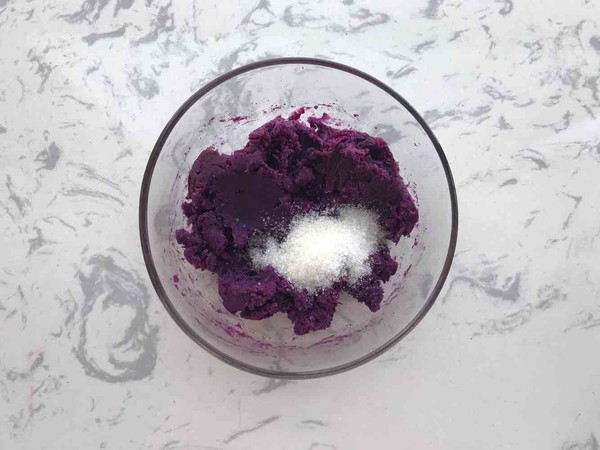 Purple Potato Bean Paste Cake recipe