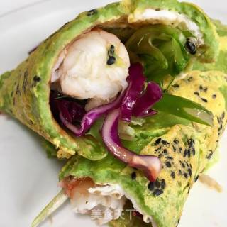 Jade Pancakes, Shrimp and Seasonal Vegetable Rolls recipe