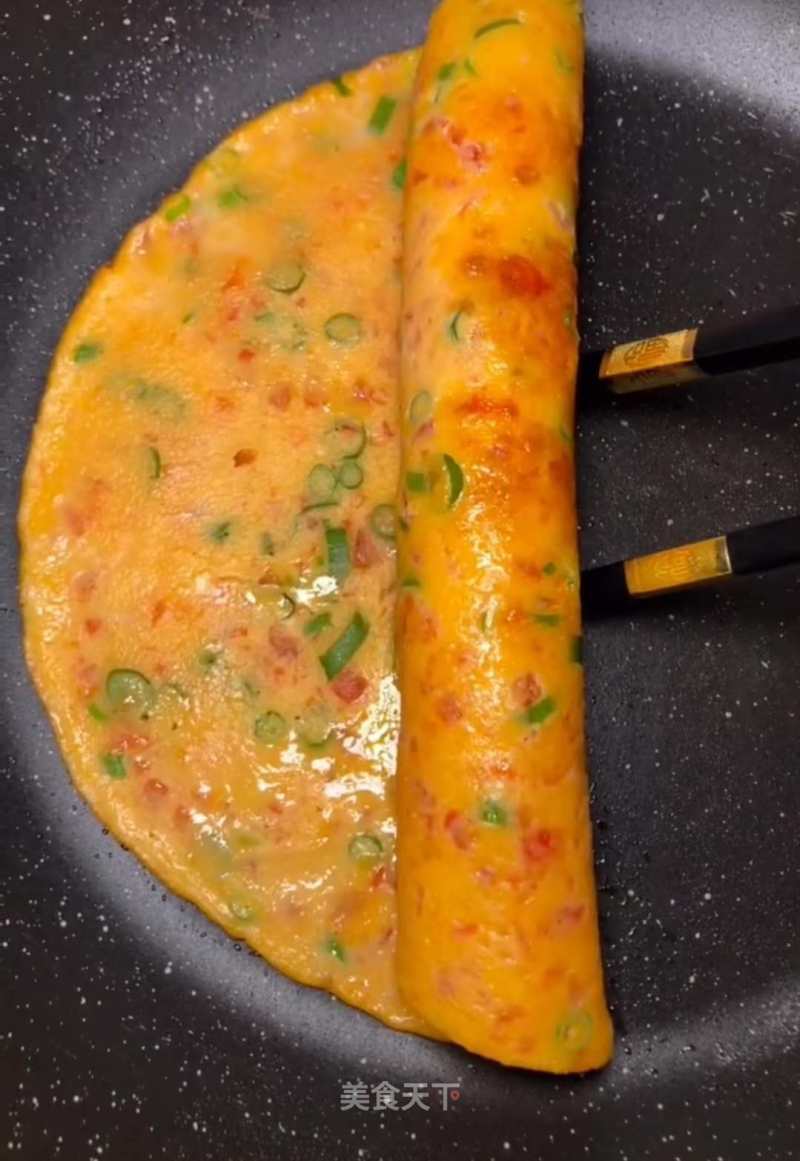 You Don’t Have to Go Out to Buy Breakfast Anymore. If You Do This, You Don’t Need to Change The Meat! Do Two People in 10 Minutes! [wuzhen Powder Tomato Breakfast Nutritious Cake] recipe