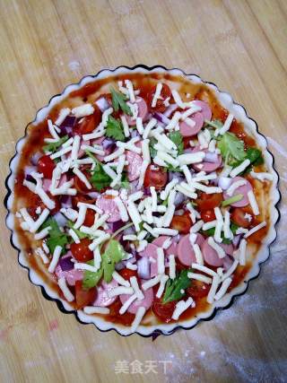 #aca烤明星大赛# Sausage Pizza with Crispy Bottom (no Fermented Cake Bottom) recipe