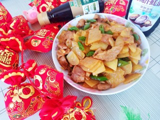 Fried Pork with Potato Chips recipe