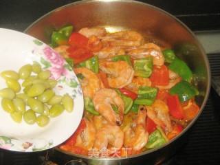 Stir-fried Prawns with Ginkgo Green Red Pepper recipe