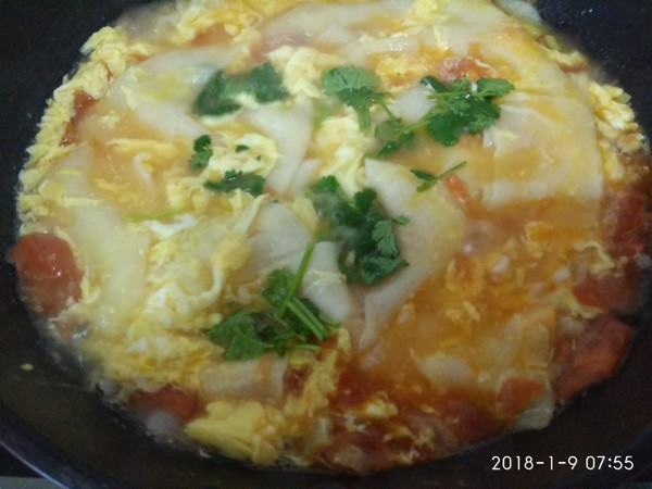 Shrimp Sauce Tomato Egg Noodle Breakfast recipe
