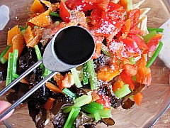 Five-color Yuba with Ginger Juice recipe