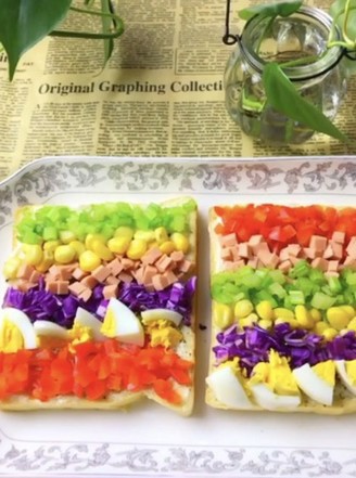 Rainbow Toast Salad recipe