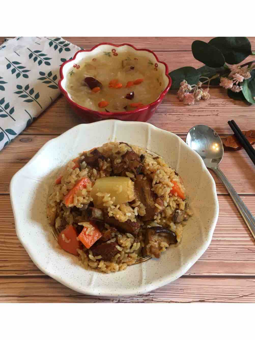 Seasonal Vegetable Ribs Braised Rice recipe