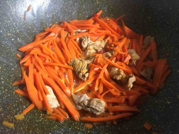Stir-fried Rice Cake with Carrot and Pork recipe