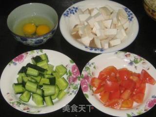 Fried Pleurotus Eryngii with Mixed Vegetables and Eggs recipe