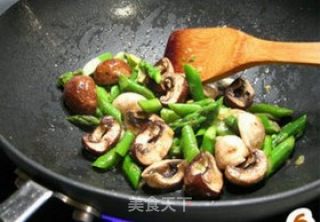 Asparagus and Mushroom Stewed with Ham recipe