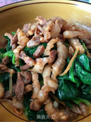 Stir-fried Pork with Spinach recipe