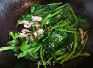 Stir-fried Rice Cake with Spinach recipe