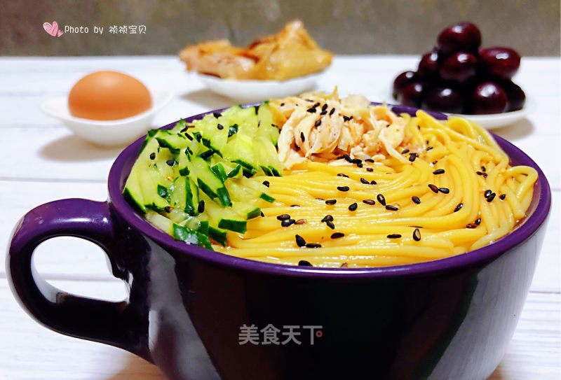 #面条# Chicken and Cucumber Cold Noodles