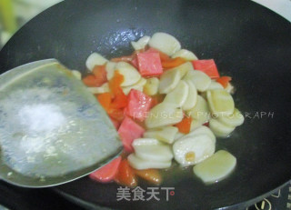 [good Fortune]-stir-fried Rice Cake with Tomato and Ham recipe