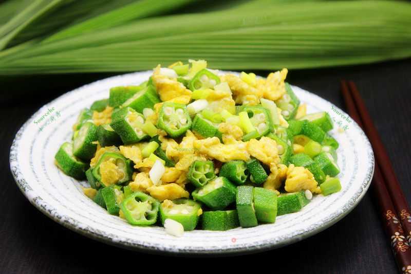 Scrambled Eggs with Okra recipe
