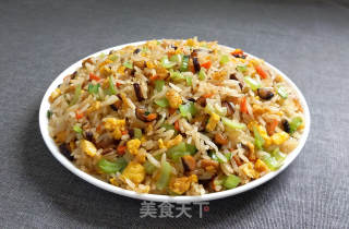 Fried Rice with Mushroom, Rape and Egg recipe