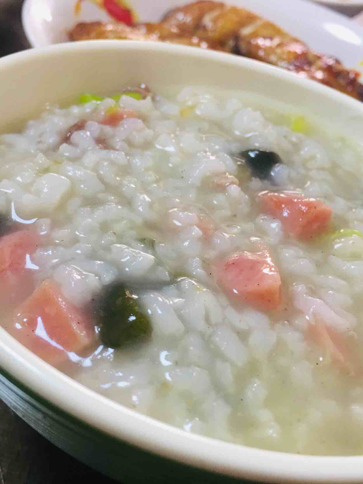Pork Congee with Baked Intestines and Preserved Eggs recipe