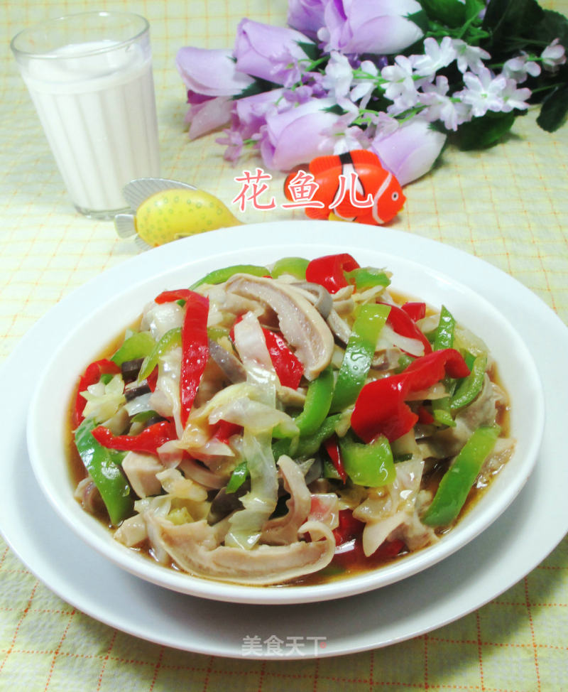 Stir-fried Pork Belly with Double Pepper Cabbage recipe