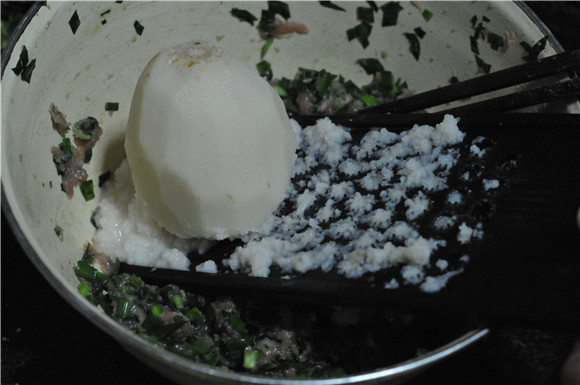 Pork Leek and Lotus Root Dumplings recipe