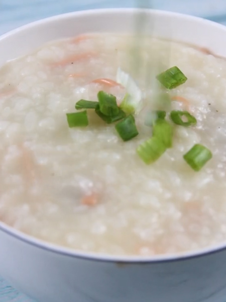 Congee with Preserved Egg and Ham recipe