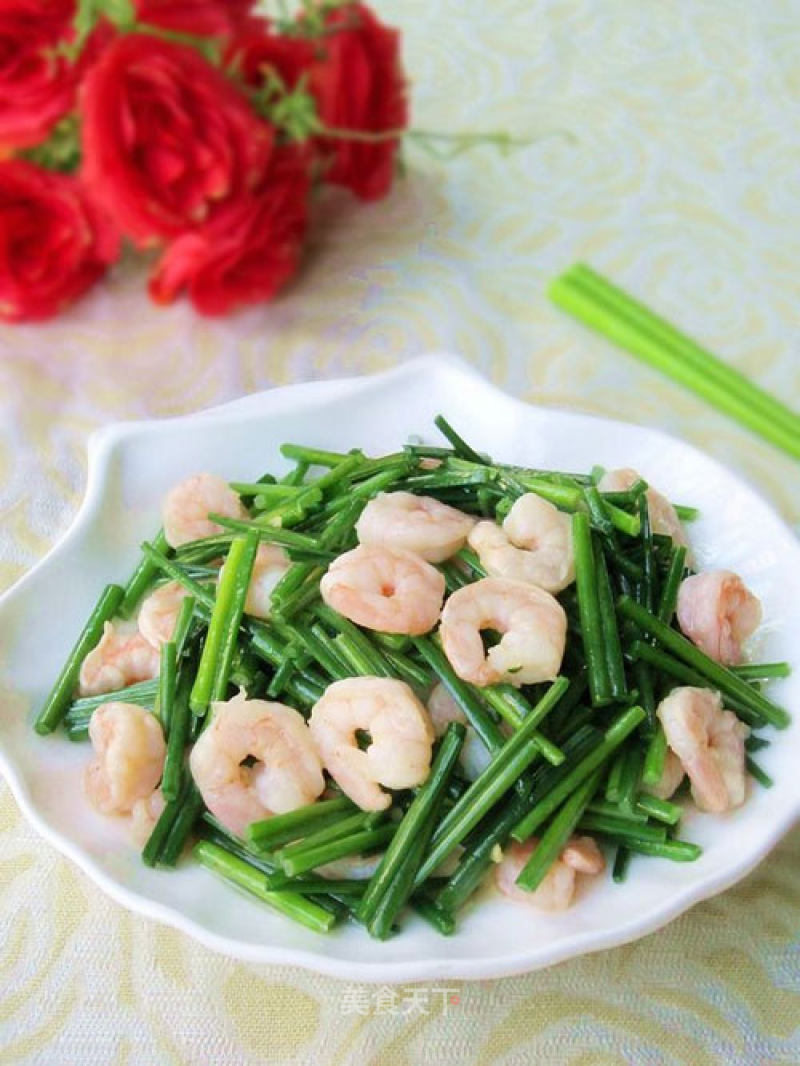 Stir-fried Shrimp with Leek recipe