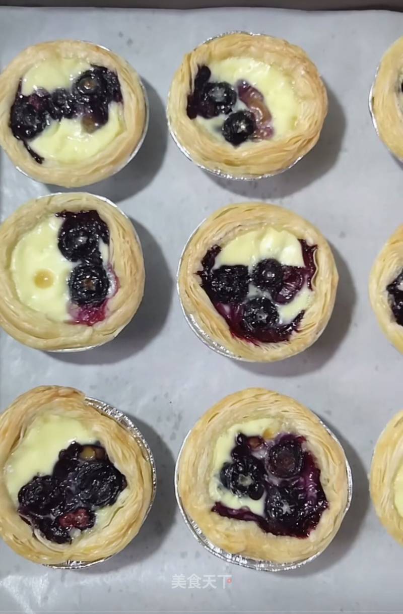 Blueberry Battered Egg Tart recipe