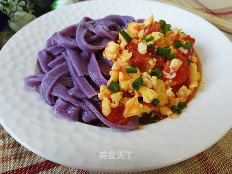 #aca Fourth Session Baking Contest# Making Pornographic Noodles with Tomatoes, Eggs and Purple Potato recipe