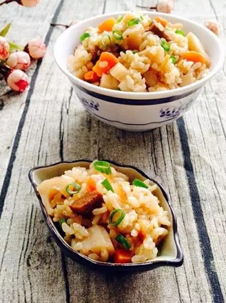 Braised Rice with Lotus Root and Carrots