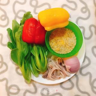 Bell Pepper Squid Bento recipe