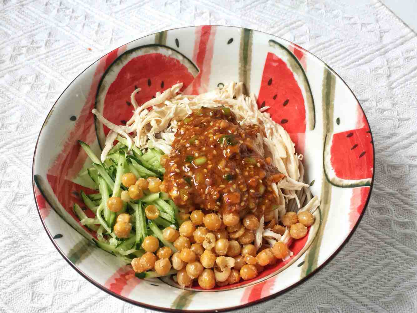 Noodles with Shredded Chicken and Sesame Sauce recipe