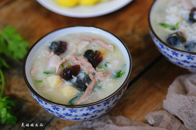 Congee with Scallops, Preserved Egg and Lean Meat recipe