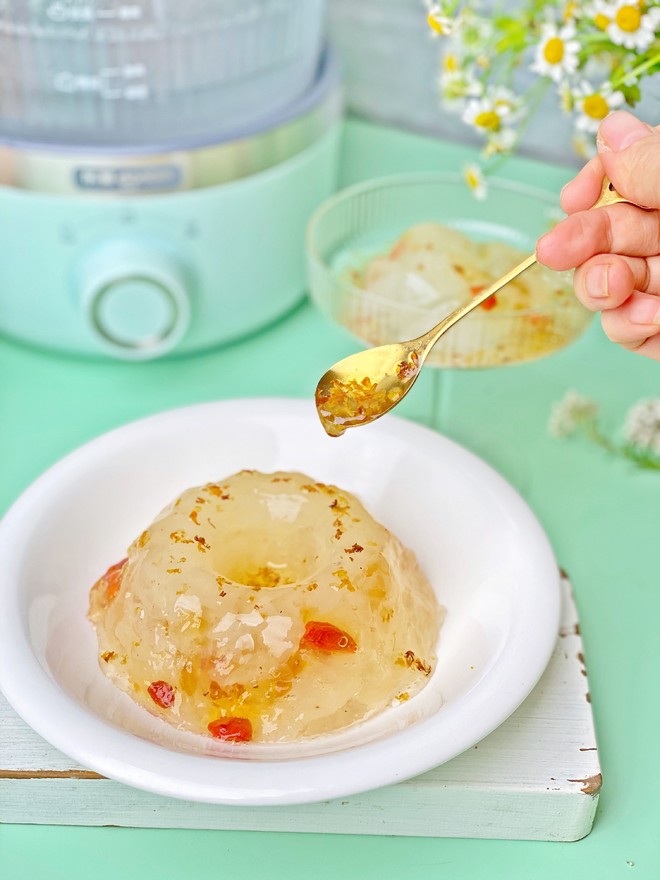 Osmanthus Snow Swallow Tremella Jelly‼ ️frozen Age Low-calorie Light Desserts recipe