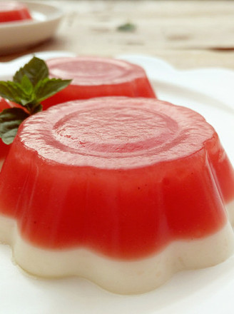 Watermelon Milk Jelly recipe