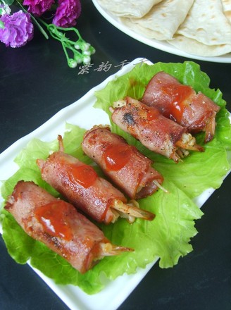 Shrimp and Enoki Mushroom Bacon Wraps recipe