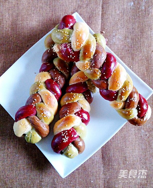 Four-color Braided Bread recipe