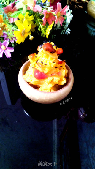 Sesame Sweet Potato Mashed with Tomato Sauce recipe