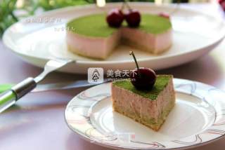 #aca烤明星大赛# Cherry Matcha Mousse recipe