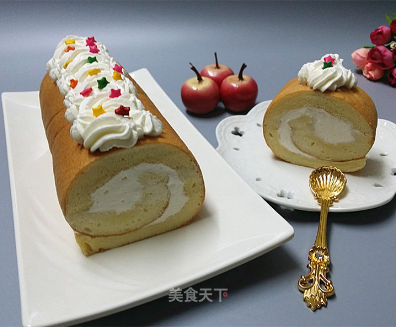 #aca烤明星大赛# Small Four Cream Cake Roll recipe