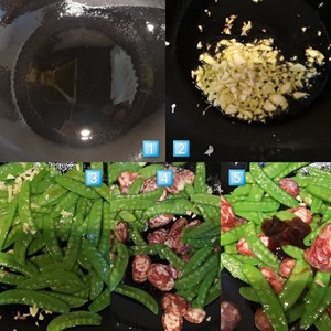 Stir-fried Sausages with Garlic Snow Pea——too Much for Dinner‼ ️ recipe
