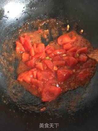 Purple Potato Noodles with Tomato Beef recipe