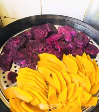 Lotus Seed and Purple Sweet Potato Pumpkin Cake recipe