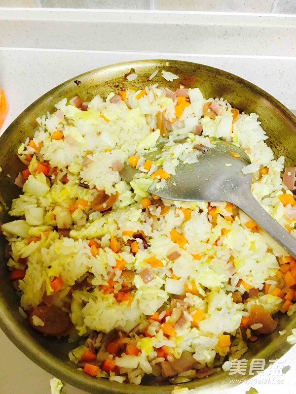 Fried Rice with Butter Bacon and Vegetable Egg recipe