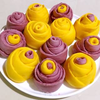 Colorful Rose Buns recipe