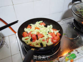 Stir-fried Shrimp Balls with Tomato and Cauliflower recipe