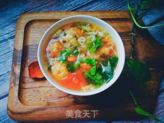 Dried Shrimp Meatball Soup recipe