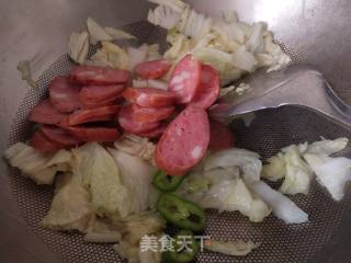 Stir-fried Cabbage with Sausage recipe