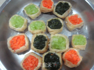 Tofu Carved Fish Color Vegetable Cup recipe