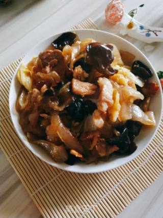 Fried Pork with Vermicelli and Fungus recipe