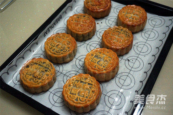 Mooncakes with Egg Yolk and Red Bean Paste recipe