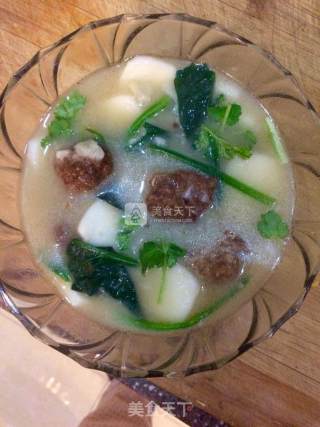 Meatballs and Taro Rice Cake Soup recipe