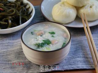 #初秋养生#peanut Lily Green Vegetable Congee recipe